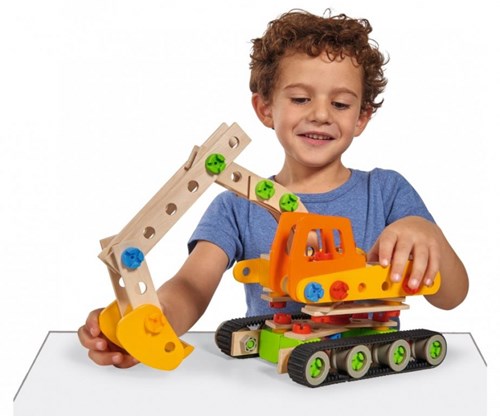 Eichhorn Constructor Raupenbagger Bauset 170-teilig FSC Holz Spielzeug-2
