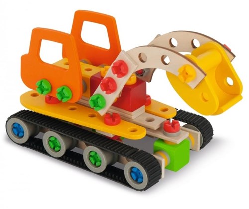 Eichhorn Constructor Raupenbagger Bauset 170-teilig FSC Holz Spielzeug-3
