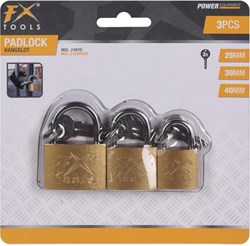 FX Tools Vorhängeschloss-Set Metall 2,5/3/4cm - stabile Schlösser für Sicherheit