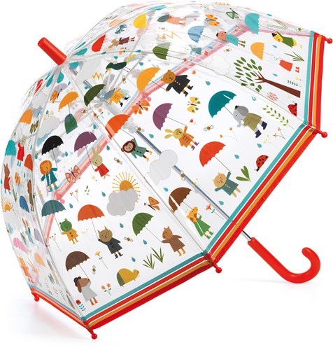 Djeco Regenschirm Kinder Under the rain transparenter Regenbegleiter