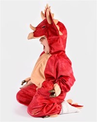 Den Goda Fen Dinosaurier Jumpsuit Triceratops Kostüm 110-116cm rot