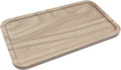 Hobbygroep Tablett Gummibaumholz klein - Servierplatte Küche 26x14 cm