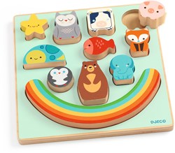 Djeco Holzpuzzle Puzz & Boom Rainbow - Balancespiel FSC 100%