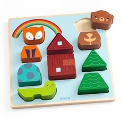 Djeco Holzpuzzle Puzz & Match Rainbow - FSC 100% - Lernspielzeug