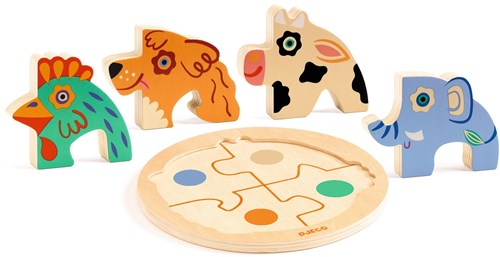 Djeco Holzpuzzle Hund - Lernspielzeug FSC 100%-2