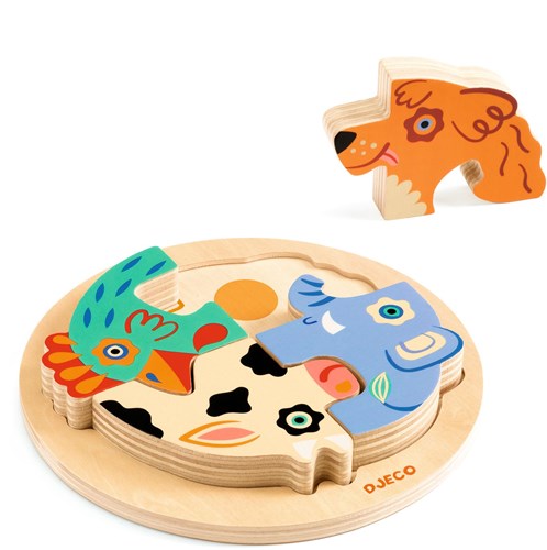 Djeco Holzpuzzle Hund - Lernspielzeug FSC 100%-3