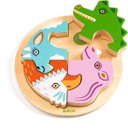 Djeco Holzpuzzle Krokodil - Lernspielzeug FSC 100%