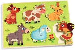 Djeco Holzpuzzle Coucou cow - Bauernhoftiere FSC Holz