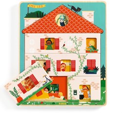 Djeco Holzpuzzle - Lernspielzeug 3 Schwierigkeitsstufen Chez Leo