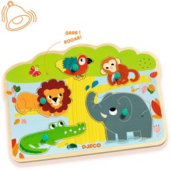 Djeco Holz Geräuschepuzzle Baobab - Lernspielzeug Tiere