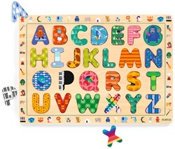 Djeco Holzpuzzle ABC International Lernspielzeug FSC