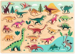 Djeco Holzpuzzle Dinosaurier - Lernspielzeug FSC 100%