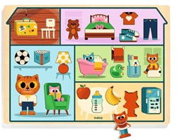 Djeco Holzpuzzle Haus - Lernspielzeug Puzzle für Kinder