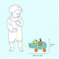 Djeco Holz Nachziehtier Nashorn Vilma Babyspielzeug-3
