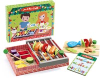 Djeco Küchenspielzeug Joe & Max Grill - Holz BBQ Set für Kinder