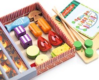 Djeco Küchenspielzeug Joe & Max Grill - Holz BBQ Set für Kinder-3