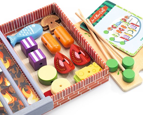 Djeco Küchenspielzeug Joe & Max Grill - Holz BBQ Set für Kinder-3