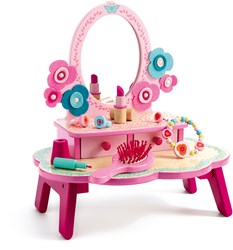 Djeco Schminktisch Flora aus Holz - FSC 100% - Spielzeug Schminktisch Mädchen