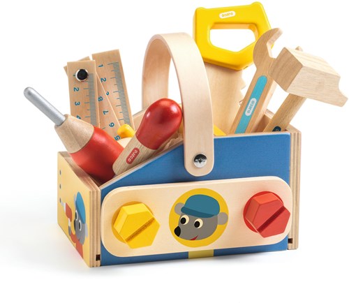 Djeco Holz Werkzeugkasten Minibrico Spielset für Kinder