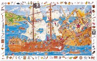 Djeco Puzzle Pirates - 100 Teile FSC Karton Beobachtungsspiel