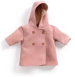 Djeco Puppenkleidung Mantel mit Kapuze rosa - Babypuppen Zubehör