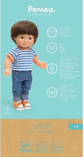 Djeco Jungenpuppe Fred - 32 cm Vinyl Schlafaugen POMEA Kollektion-3