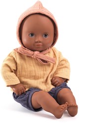 Djeco Puppen 32 cm Babypuppe Mimosa - weiche Puppe mit Schlafaugen