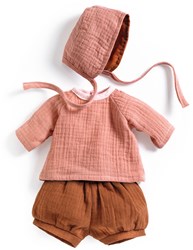 Djeco Puppenkleidung Peach - Baumwoll-Outfit für Babypuppen
