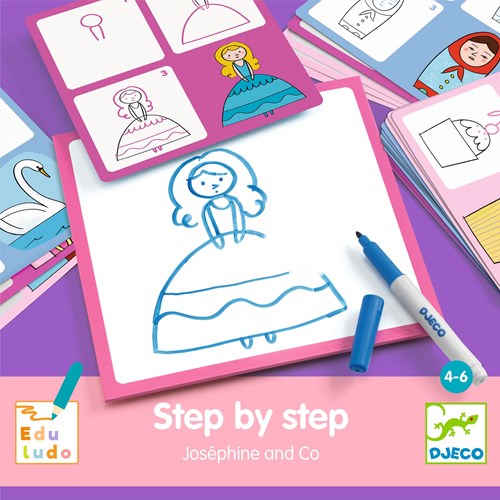 Djeco Zeichenset Step by Step Joséphine and Co - Lernspielzeug-3