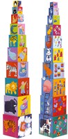 Djeco Holzbausteine Stapelblöcke Funny blocks FSC Karton-2
