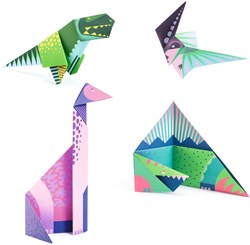 Djeco Origami Dinosaurier Bastelset - FSC Papier - Kreative Aktivität