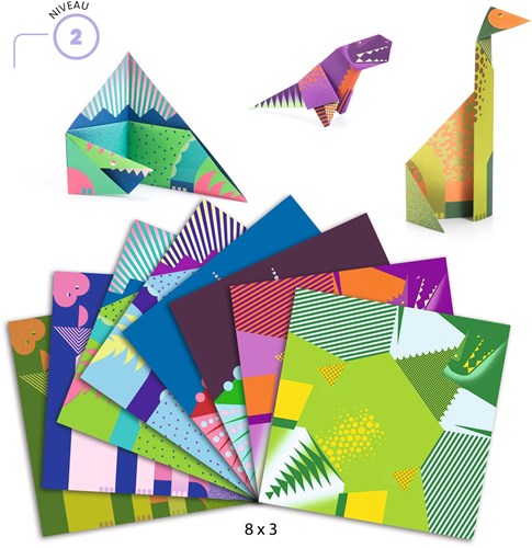 Djeco Origami Dinosaurier Bastelset - FSC Papier - Kreative Aktivität-2