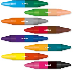 Djeco Farben 8 Double-end Wax Crayons Wachsmalstifte für Kinder