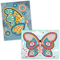 Djeco Mosaik Bastelset Schmetterlinge - kreative Collage für Kinder