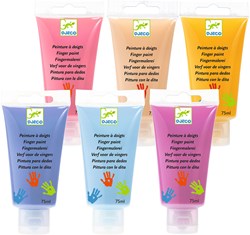 Djeco Fingerfarben 6 Tuben - Sweet - kreatives Malspielzeug