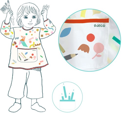 Djeco Bastelschürze mit Tasche - kreativer Schutz für Kinder-2