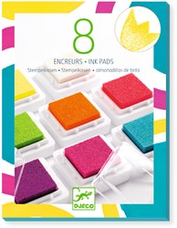 Djeco Farben 8 Stempelkissen und 1 Reiniger - Pop Kreativspielzeug