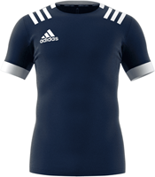 Adidas Rugbyshirt Herren 3-Stripes Navy Weiß - Größe 2XL Sportshirt-3