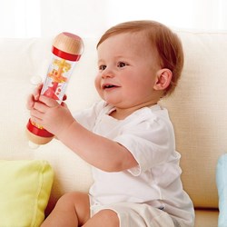 Hape Regenmacher mit Perlen - Rotes sensorisches Musikspielzeug
