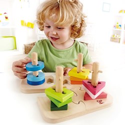 Hape Holz Sortierpuzzle - kreative Steckpuzzle für Kleinkinder
