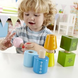 Hape Holz Schraub Bauklötze - Lernspielzeug - 8-teilig