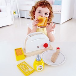 Hape Holz Küchenzubehör - Pop-up Toaster Set für Kinder