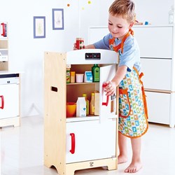 Hape Kinder Kühlschrank und Gefrierschrank - Spielküche weiß Holzspielzeug