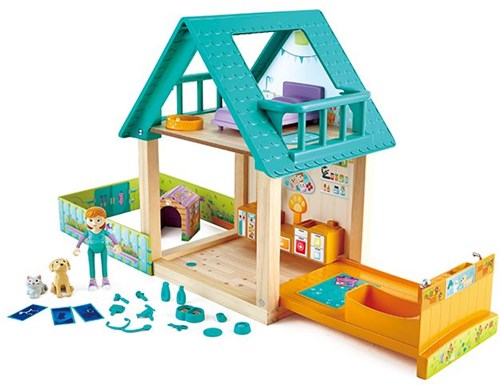 Hape Puppenhaus Tierarzt Holzspielset mit Zubehör-2
