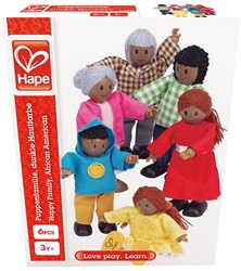 Hape Puppenhaus Familie Afrikaans - Holzpuppen Set für Puppenhaus