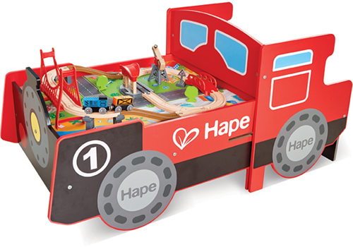 Hape Holzeisenbahn Tisch No.1 Loktisch - faltbar und ride-on-2