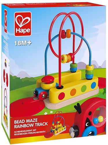 Hape Eisenbahn Kugelbahn Holzspielzeug Regenbogen-3