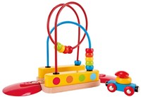 Hape Eisenbahn Kugelbahn Holzspielzeug Regenbogen-2