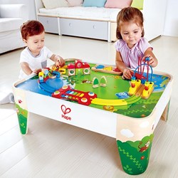 Hape Eisenbahn Spieltisch mit Aufbewahrungsbox - Dschungel Thema - Kindertisch