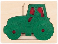 Hape Holzschichtenpuzzle Traktor - Lernspielzeug 5 Teile-2